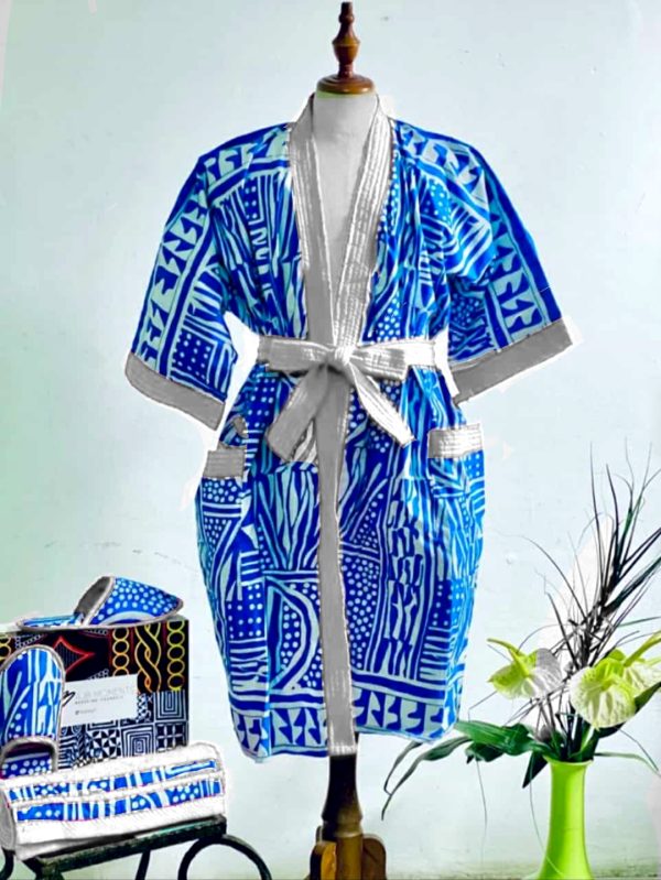 Peignoir en tissu ndop africain accessoires de maison