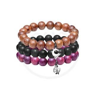Bracelet perle en bois et pendentif symbole africain