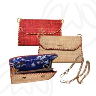 Pochette en rafia naturel