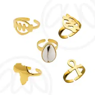 ring bague cauri andikra seashell bronze chic africa